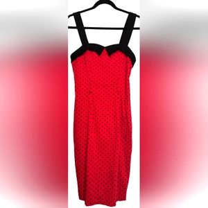 PETITE MEDIUM POLKA-DOT RED MINI DRESS
